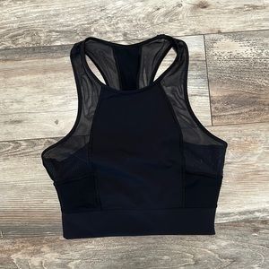 Lululemon black mesh detail crop top size 4